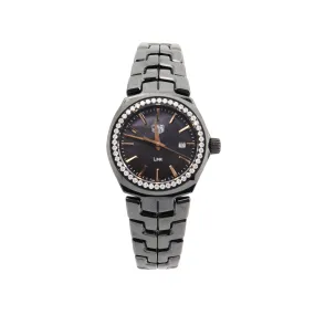 Tag Heuer Ceramic Link Lady Diamonds Black Face