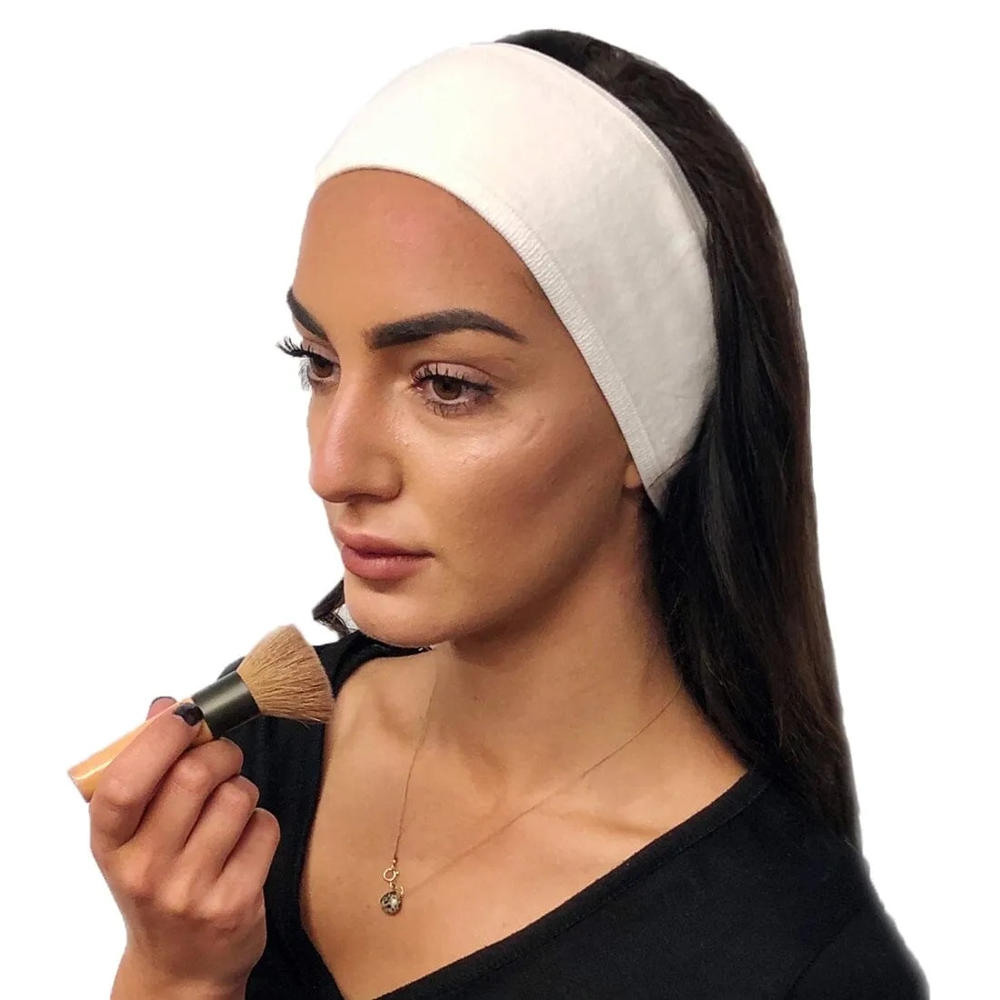 Terry Cotton Headbands, White