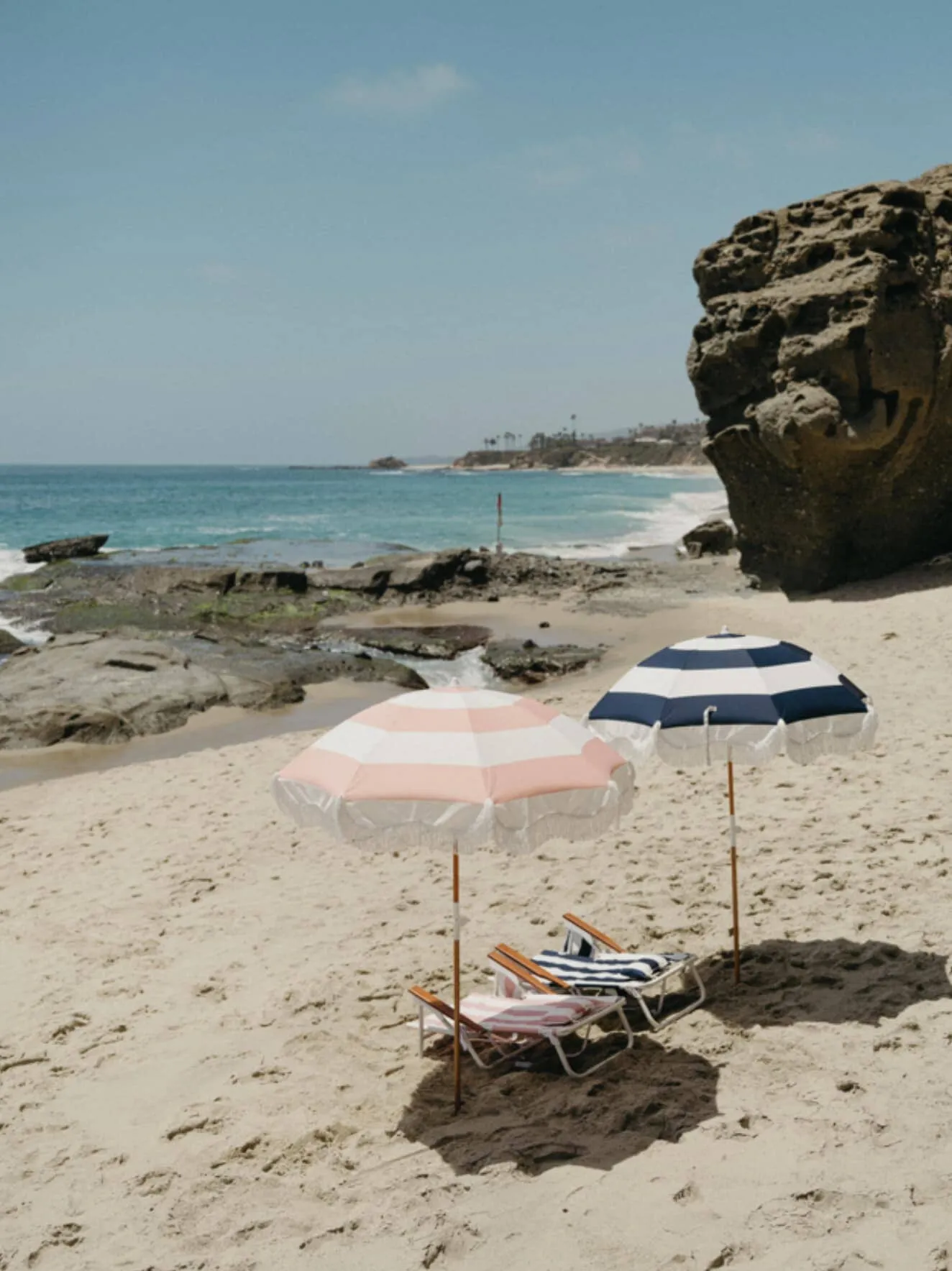The Holiday Beach Umbrella - Pink Capri Stripe