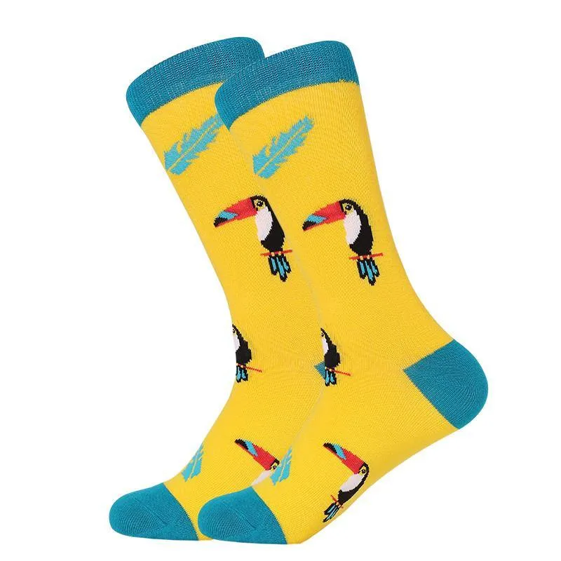 Unisex Crew Cartoon Cotton Socks Happy Funny Socks Fruits and Cute Animals