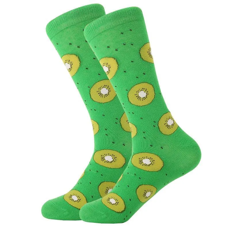 Unisex Crew Cartoon Cotton Socks Happy Funny Socks Fruits and Cute Animals