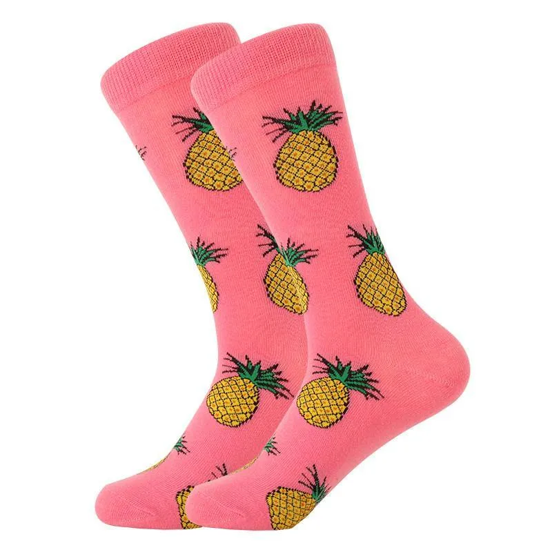 Unisex Crew Cartoon Cotton Socks Happy Funny Socks Fruits and Cute Animals