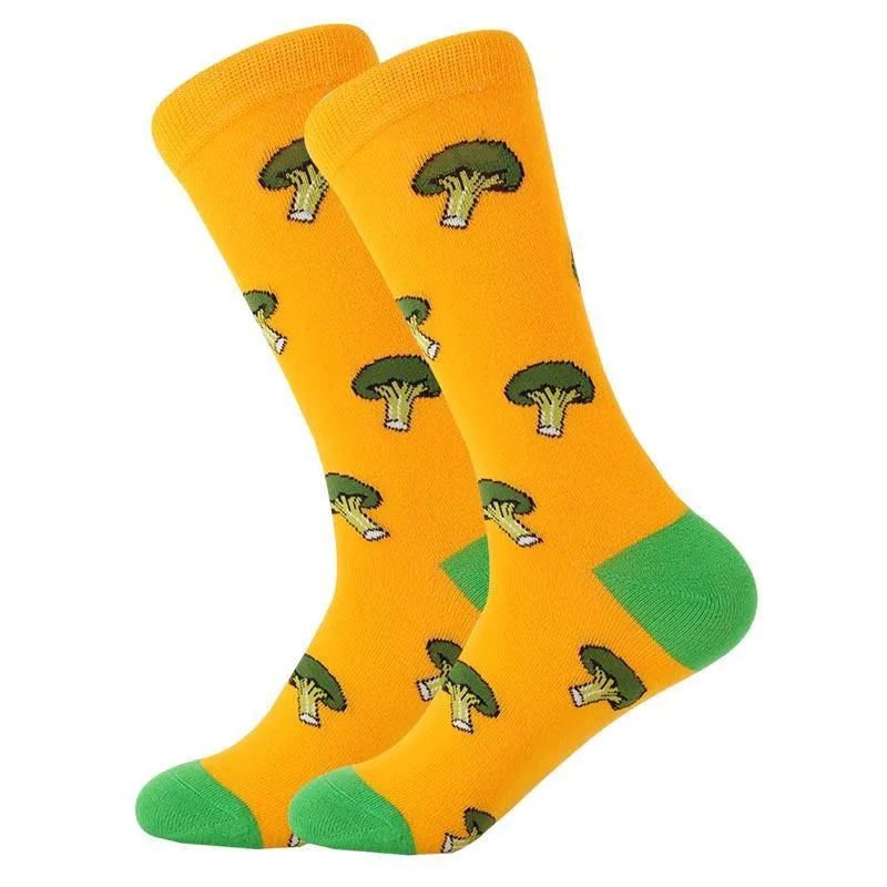 Unisex Crew Cartoon Cotton Socks Happy Funny Socks Fruits and Cute Animals
