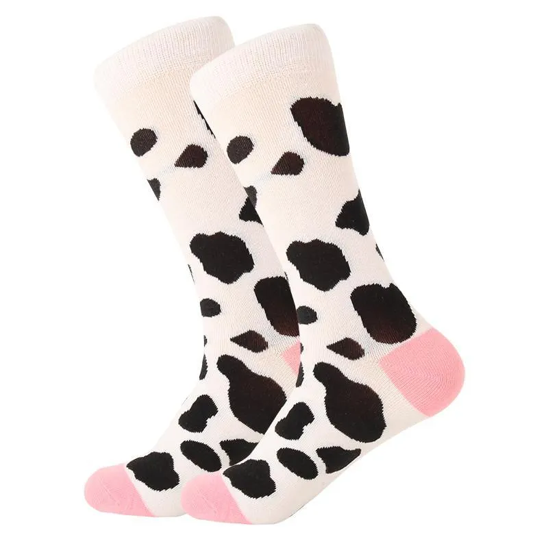 Unisex Crew Cartoon Cotton Socks Happy Funny Socks Fruits and Cute Animals