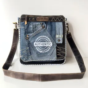 Urban Style Upcycled Denim Crossbody Bag