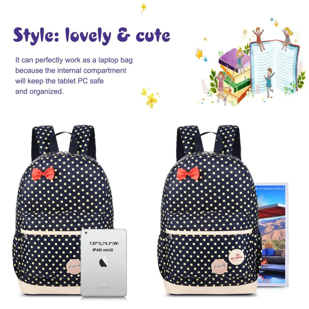 Vbiger  School Bag Waterproof Nylon Shoulder Day pack Polka Dot Backpacks