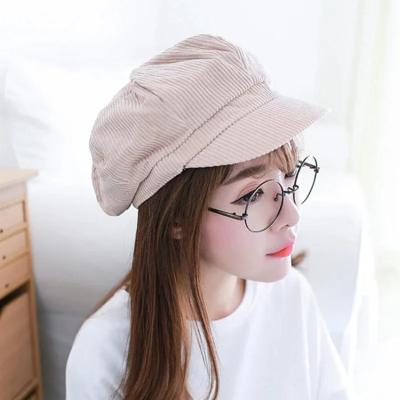 Vintage Newsboy Cap Beret Painter Winter Hats for Women
