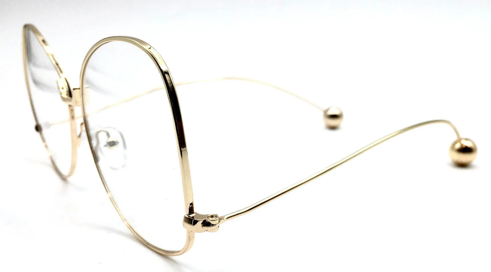 Vintage Style Oval Clear Oversized Silver Princess Glasses