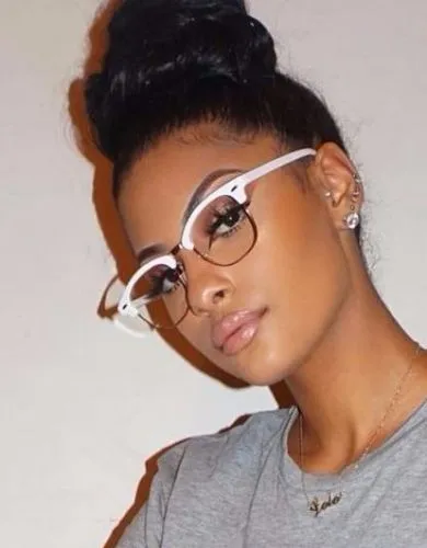 Wayfarer Half Rim Black Two Tone Clear Glasses