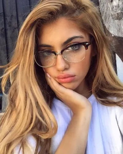 Wayfarer Half Rim Black Two Tone Clear Glasses