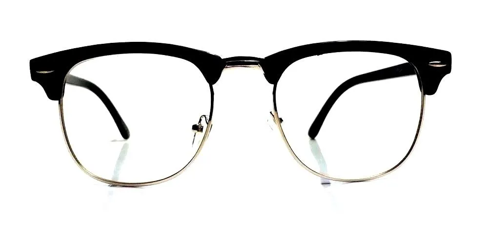 Wayfarer Half Rim Black Two Tone Clear Glasses