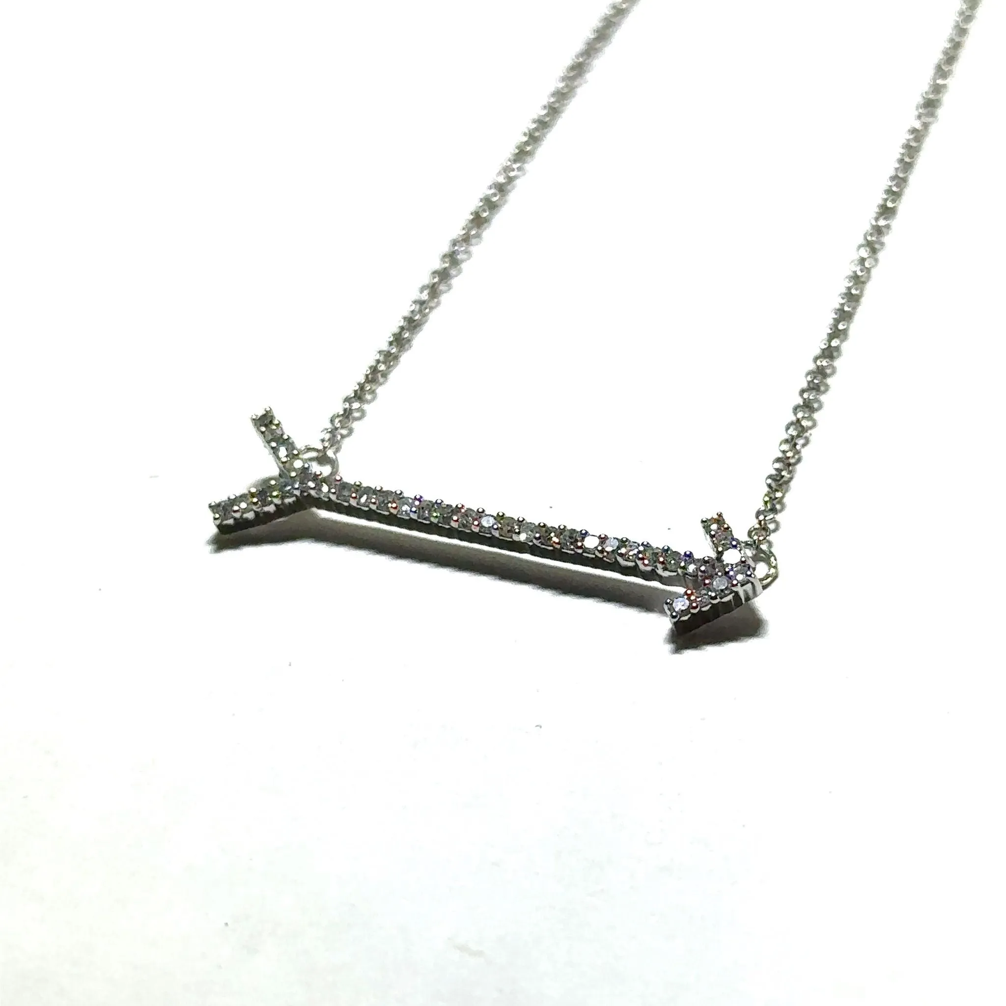 White Gold Diamond Arrow Pendant
