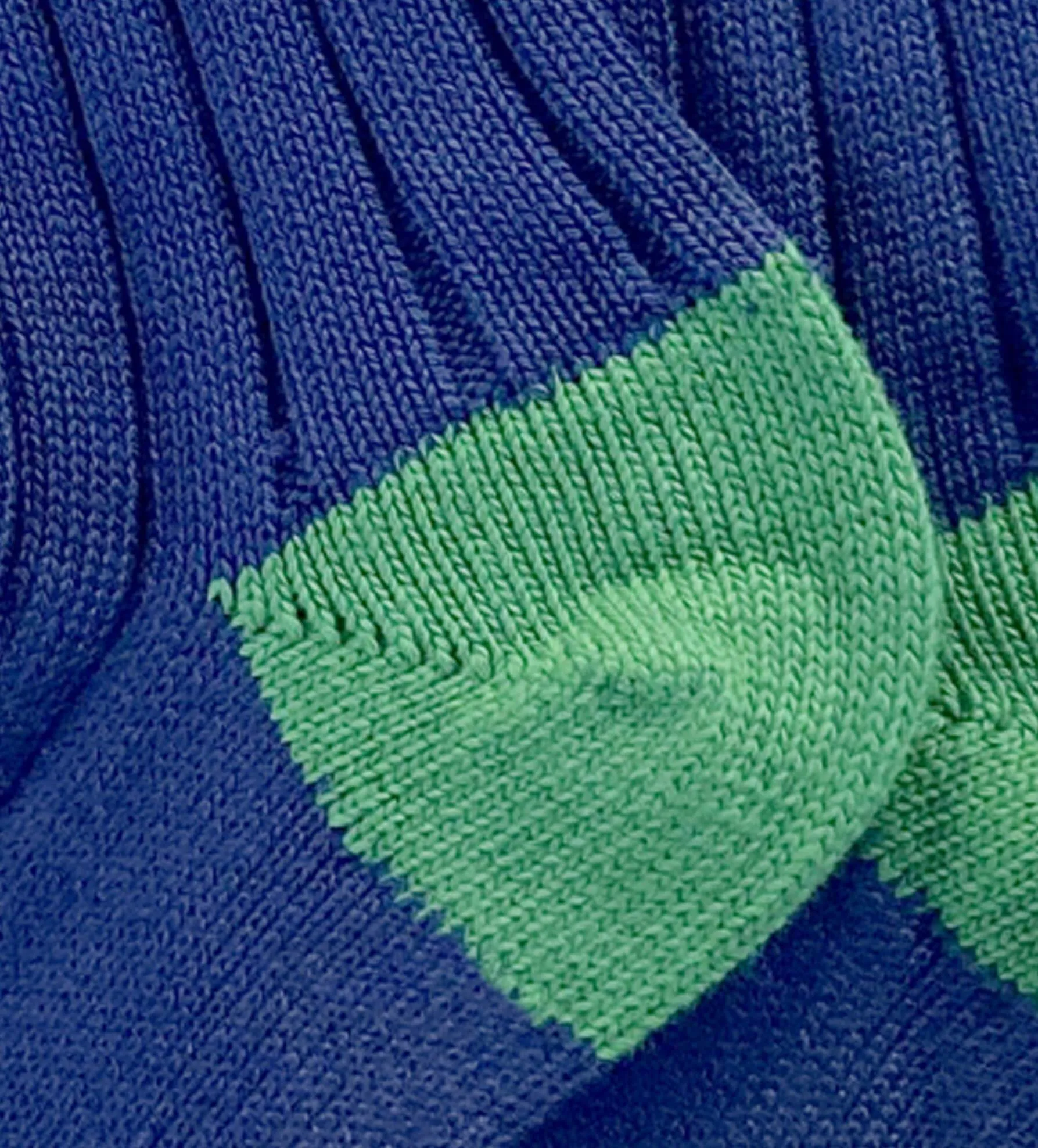 Wide Wale: Mid-Blue/Green - Cushioned Combed Cotton