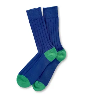 Wide Wale: Mid-Blue/Green - Cushioned Combed Cotton
