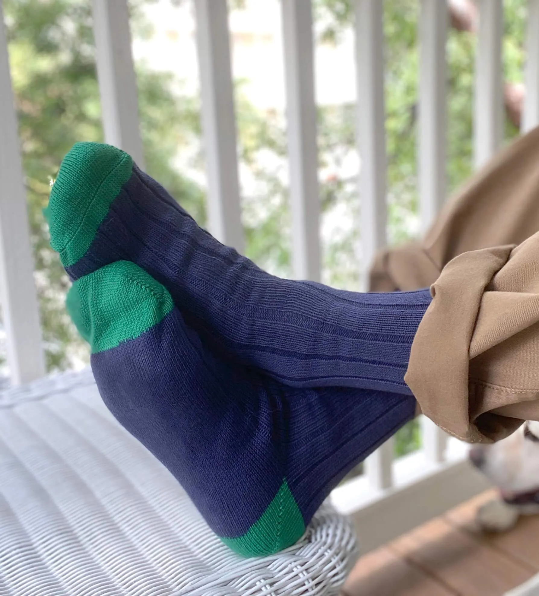 Wide Wale: Navy/Pink - Cushioned Combed Cotton