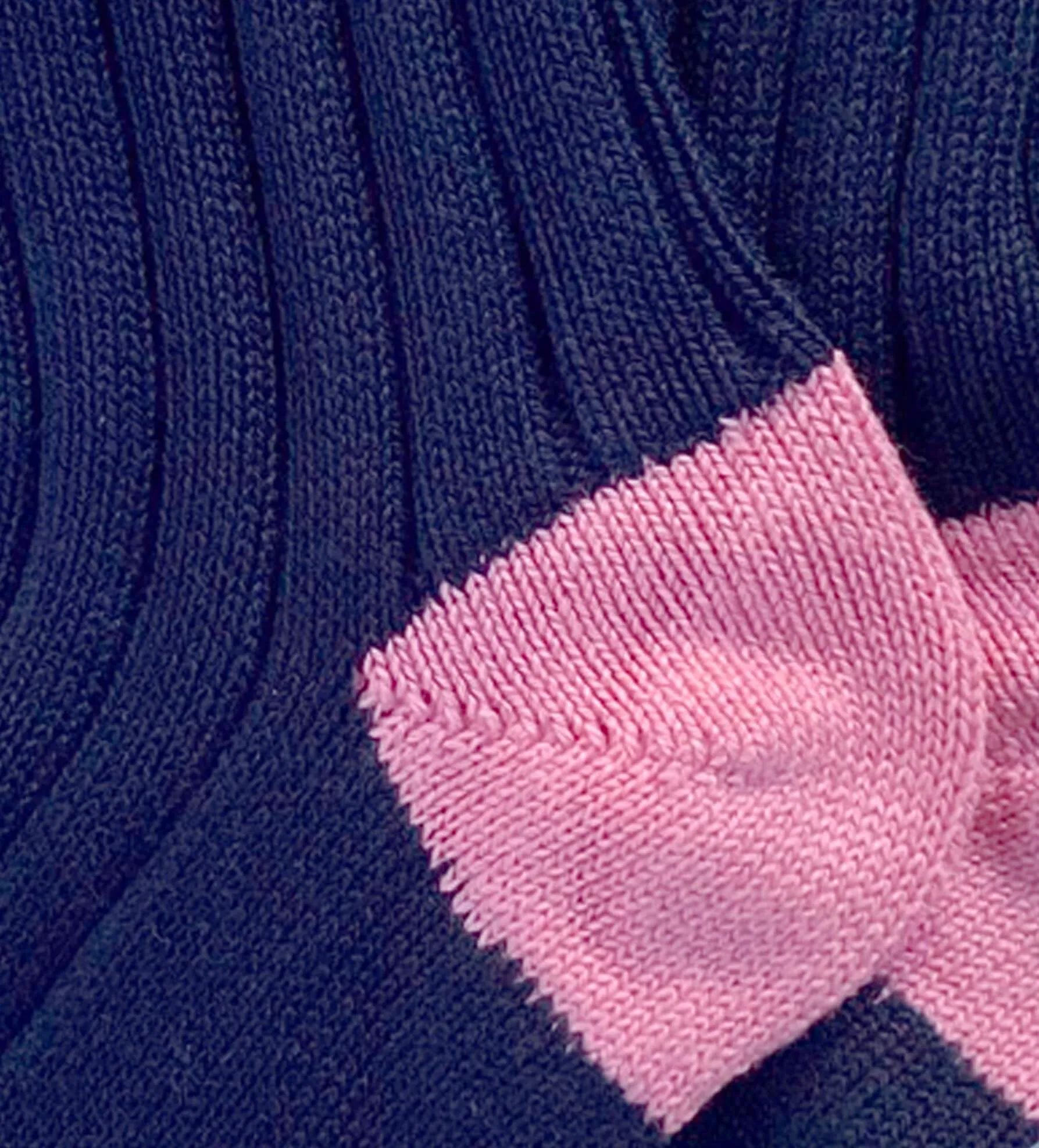 Wide Wale: Navy/Pink - Cushioned Combed Cotton