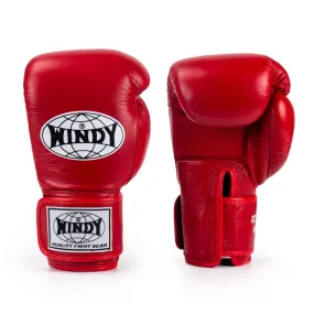 WINDY BGN CLIMACOOL MUAY THAI BOXING GLOVES Cowhide Leather 8-14 oz Red