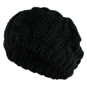 Winter Women Beret Braided Baggy Beanie Crochet Hat Ski Cap