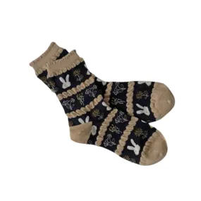 Women Rabbit Flower Cotton Socks