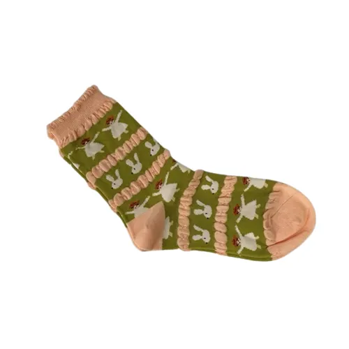 Women Rabbit Flower Cotton Socks