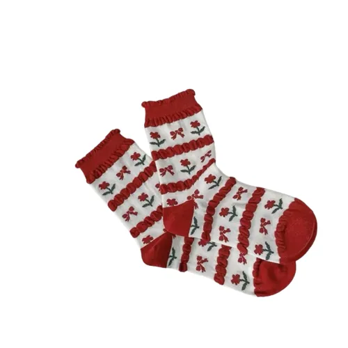 Women Rabbit Flower Cotton Socks