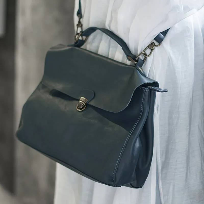 Womens Black Leather Satchel Bag Leather Crossbody Bag Purse for Women