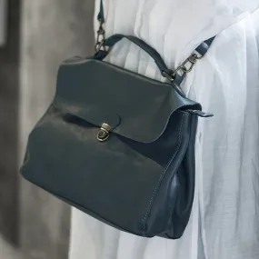 Womens Black Leather Satchel Bag Leather Crossbody Bag Purse for Women
