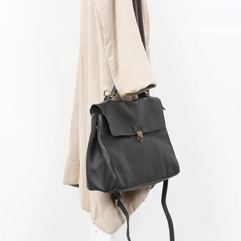 Womens Black Leather Satchel Bag Leather Crossbody Bag Purse for Women