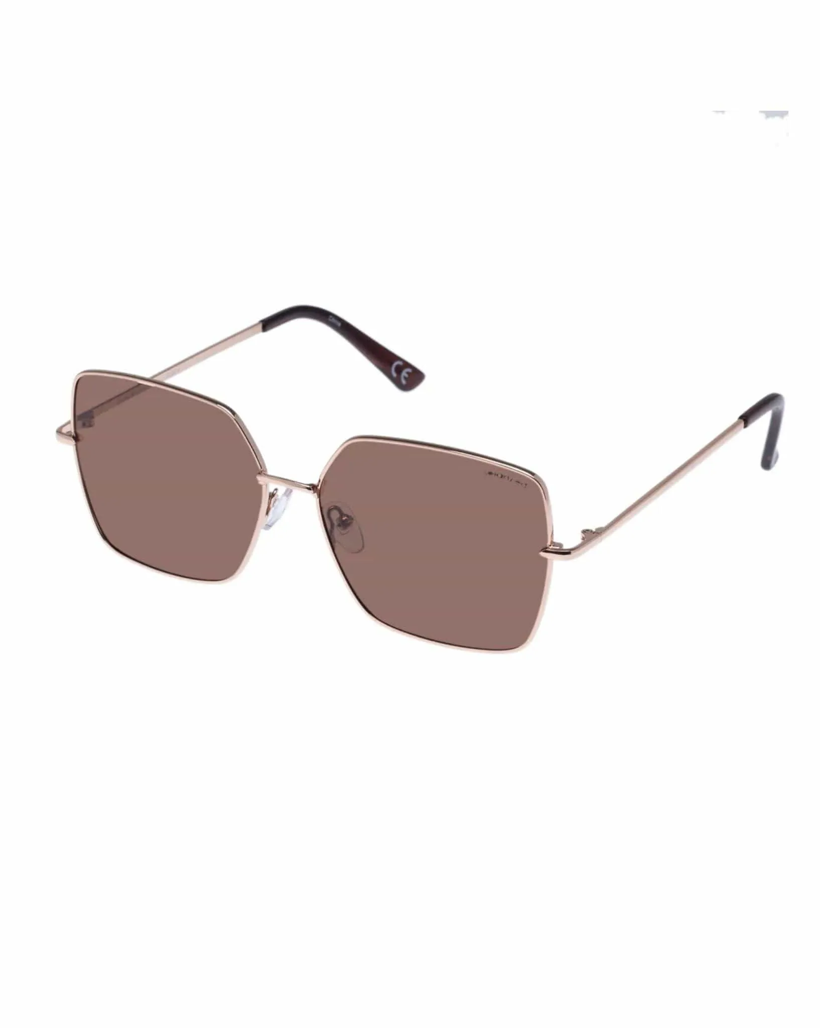 Womens Glam Square Metal Sunglasses