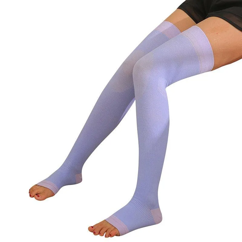 Womens Knee High Thigh Stockings  Fingerless Cotton Compression Plasticity Socks