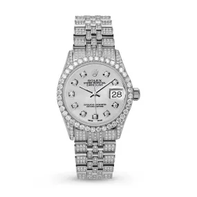 Women's Rolex Datejust Diamond Bezel Watch 31mm Mother of Pearl Dial | 6.75ct
