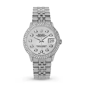 Women's Rolex Datejust Diamond Bezel Watch 31mm Mother of Pearl Dial | 8.55ct