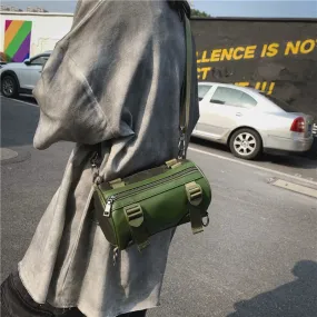 Women's Shoulder Bags Waterproof Nylon Couples Tooling Pouch Street Hip Hop Bags Luxury Handbags Unisex Messenger Barrel Purses