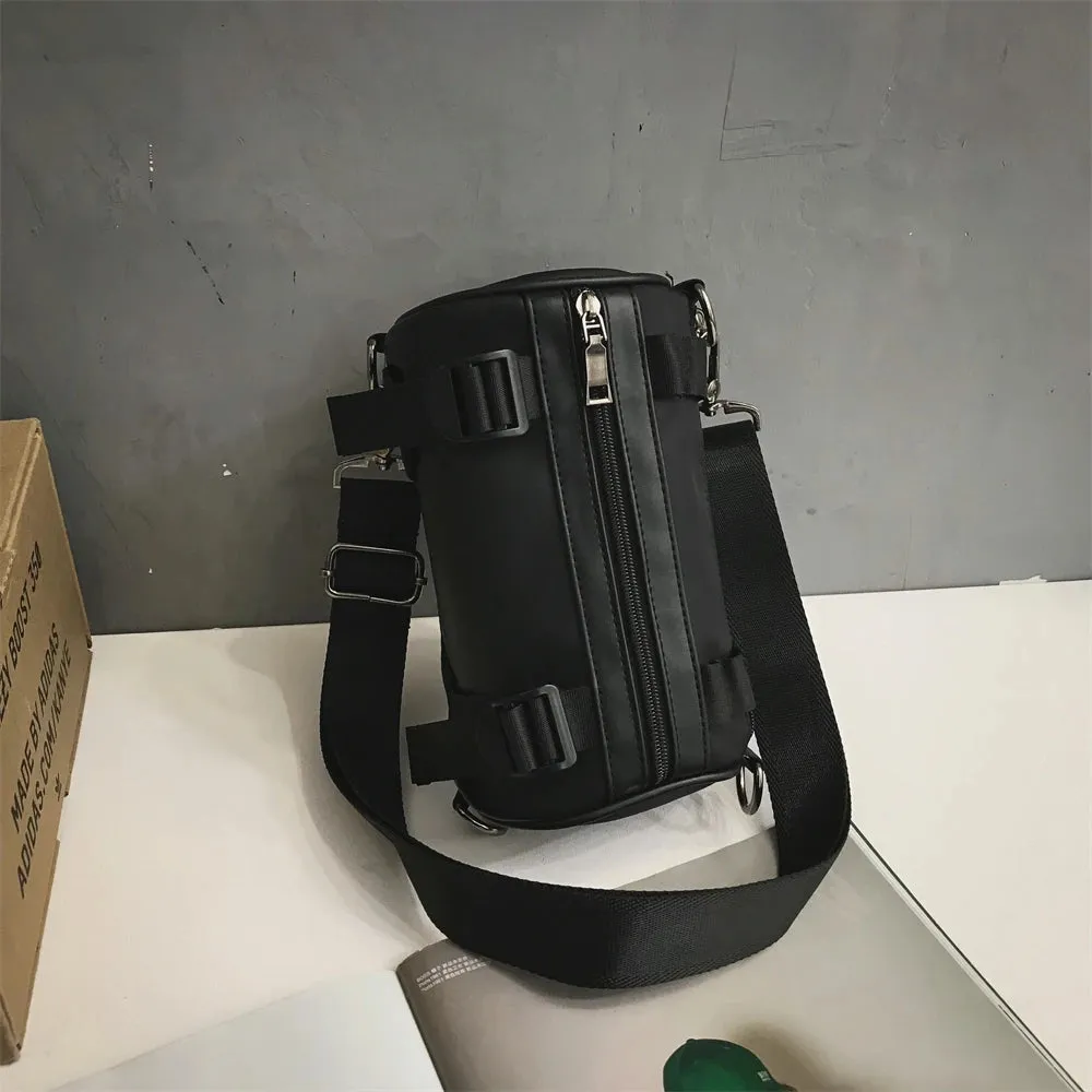 Women's Shoulder Bags Waterproof Nylon Couples Tooling Pouch Street Hip Hop Bags Luxury Handbags Unisex Messenger Barrel Purses