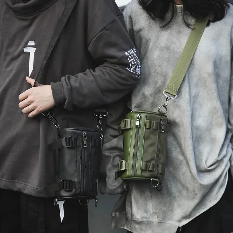 Women's Shoulder Bags Waterproof Nylon Couples Tooling Pouch Street Hip Hop Bags Luxury Handbags Unisex Messenger Barrel Purses