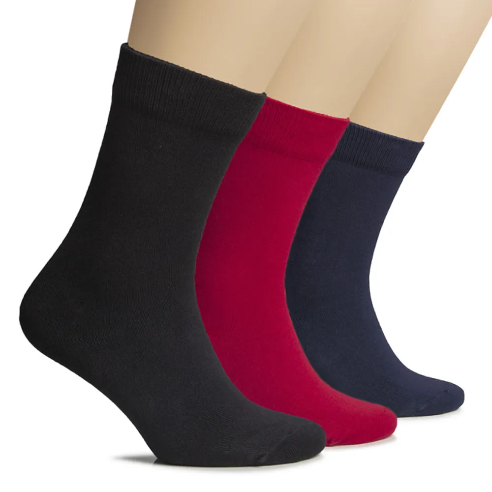 Women's Warm Winter Cotton Dress Crew Socks, 3 Pairs