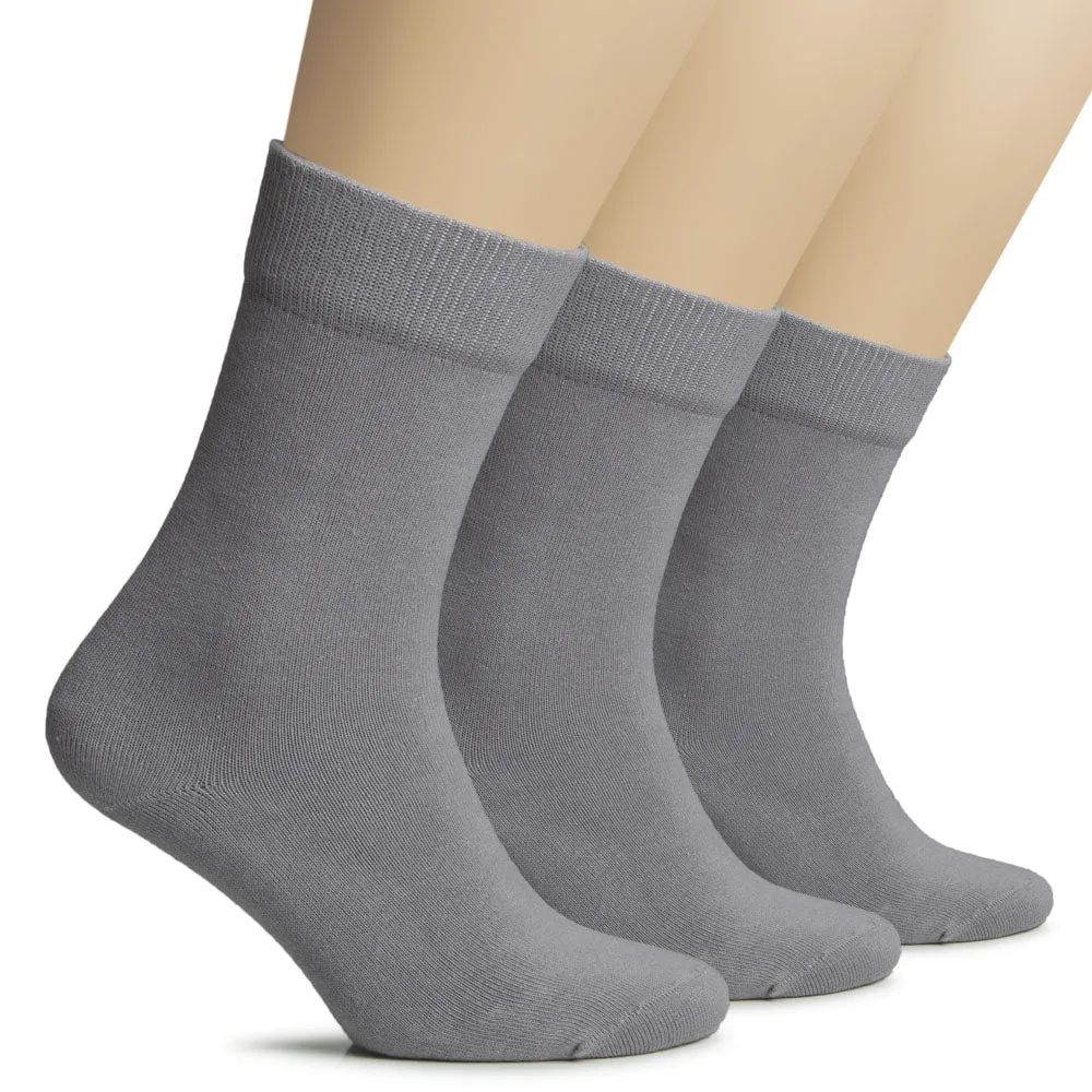 Women's Warm Winter Cotton Dress Crew Socks, 3 Pairs