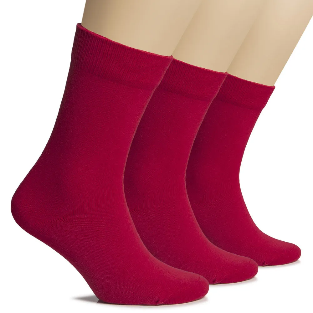 Women's Warm Winter Cotton Dress Crew Socks, 3 Pairs