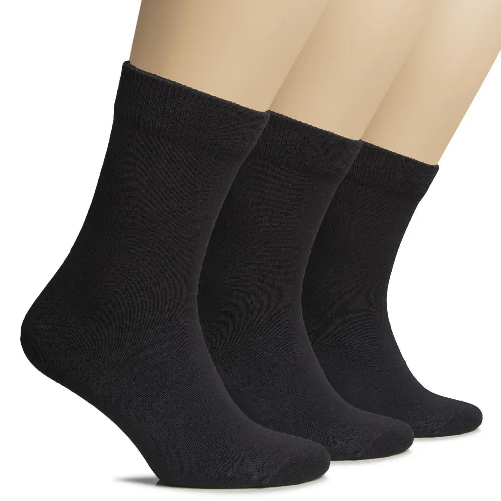 Women's Warm Winter Cotton Dress Crew Socks, 3 Pairs