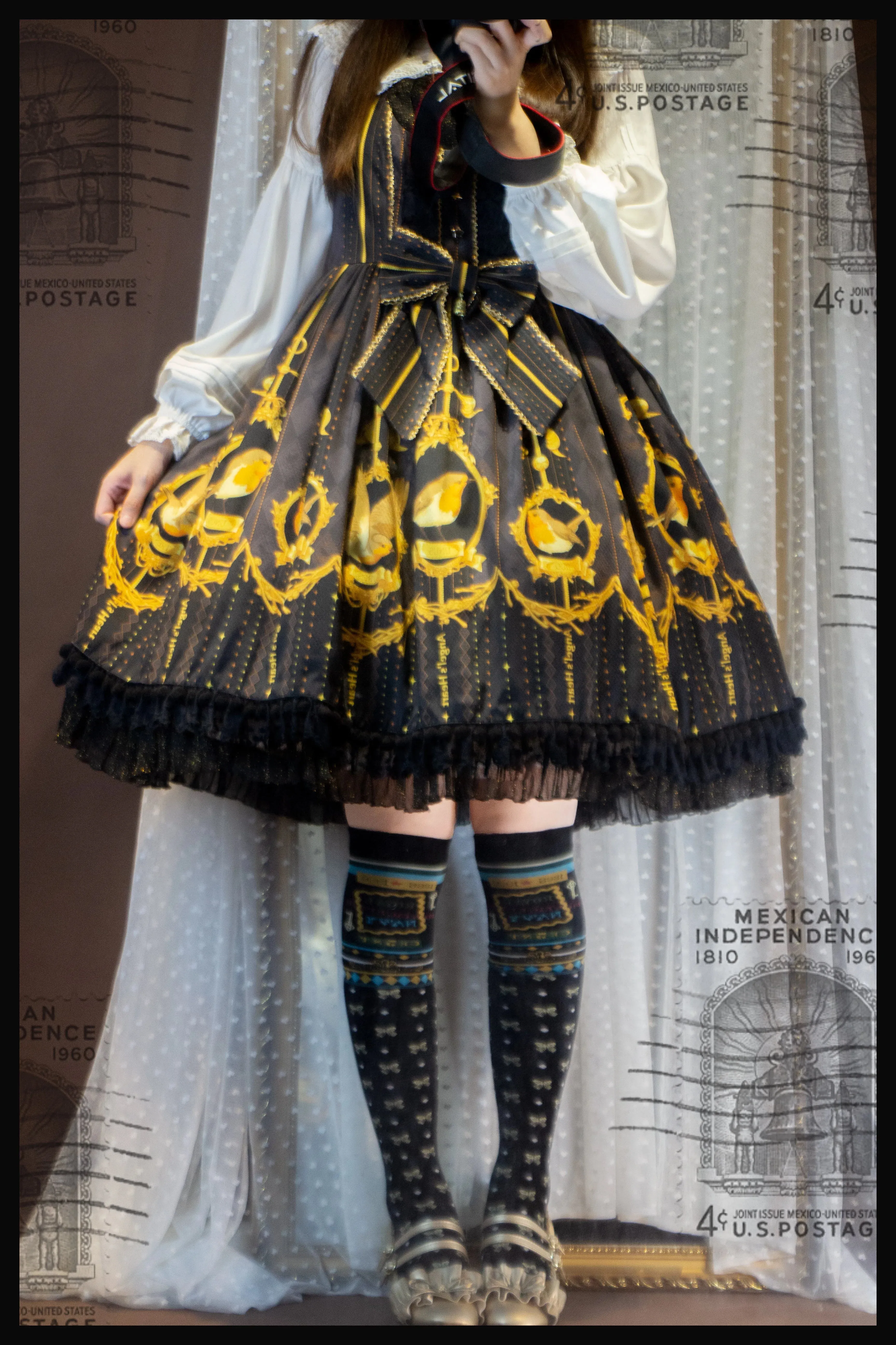 Yukines Box~Elegant Lolita Dot Print Cotton Socks