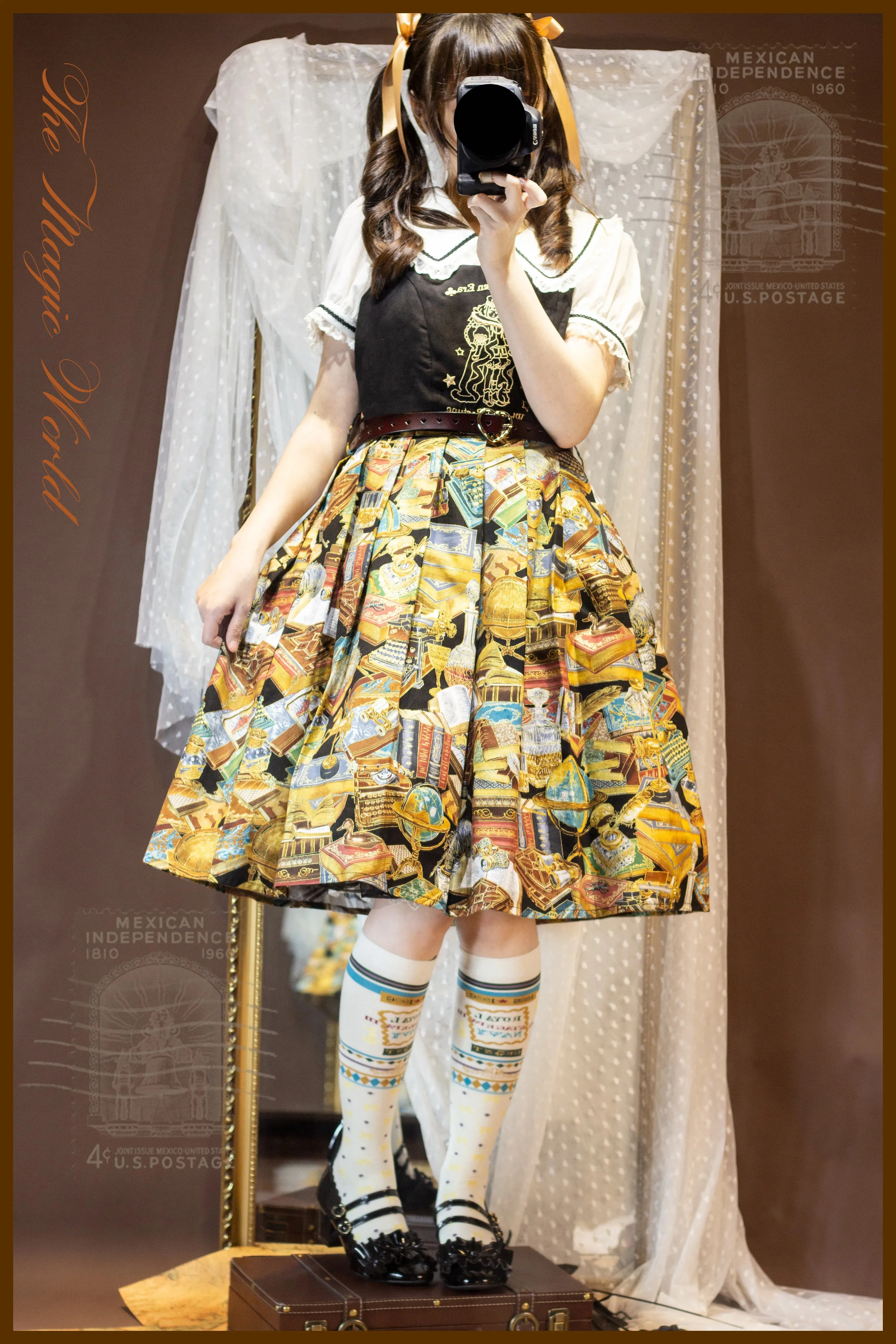 Yukines Box~Elegant Lolita Dot Print Cotton Socks