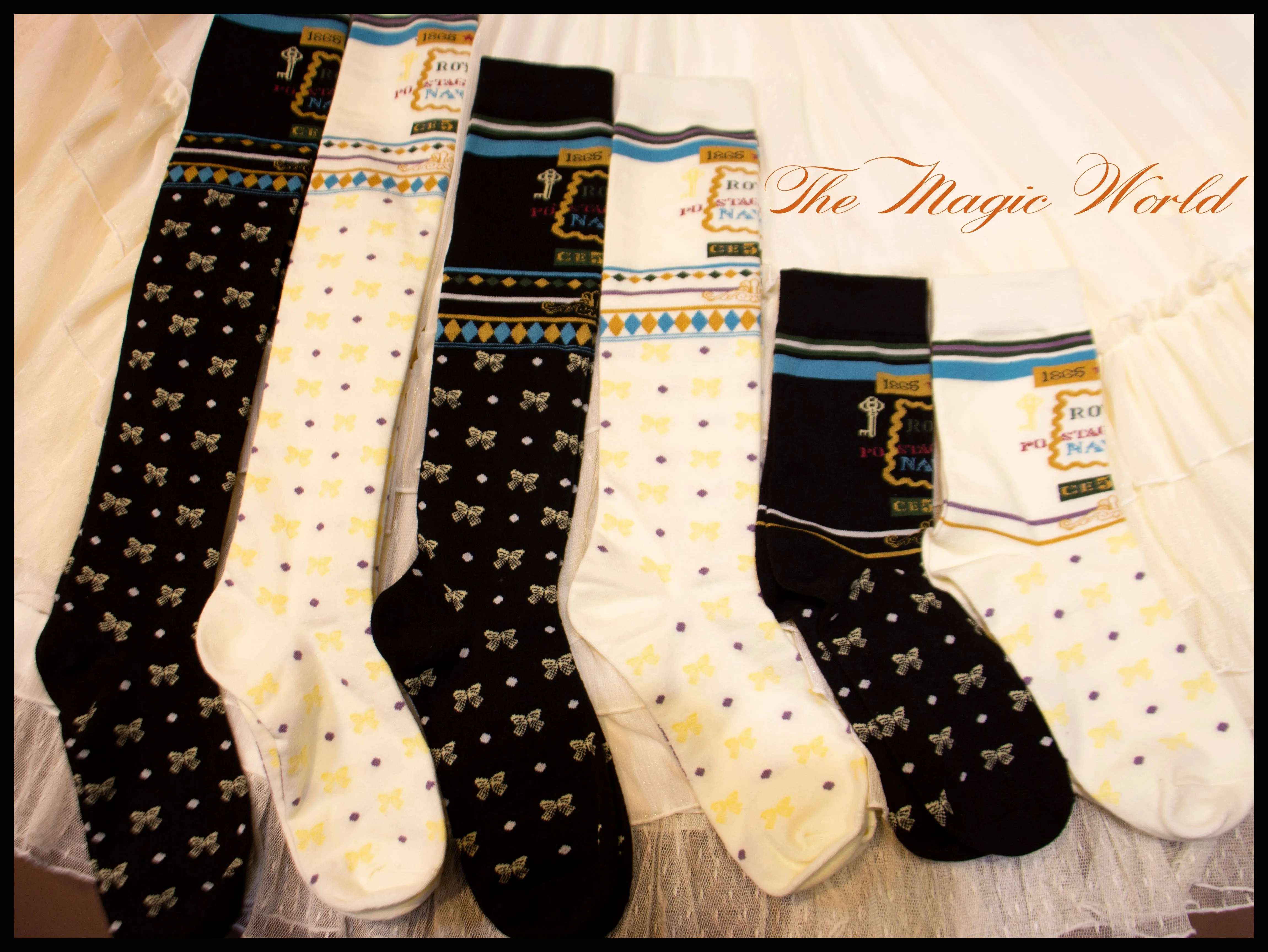 Yukines Box~Elegant Lolita Dot Print Cotton Socks